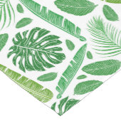 熱帯モダン緑の葉柄 ショートテーブルランナー (コーナー)