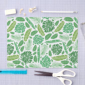 熱帯モダン緑の葉柄 薄葉紙 (クラフト)