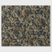 熱帯モダン緑の青い金ゴールド葉 ラッピングペーパー (フラット)