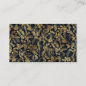 熱帯モダン緑の青い金ゴールド葉 名刺 (裏面)