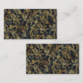 熱帯モダン緑の青い金ゴールド葉 名刺 (正面/裏面)