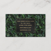 熱帯モダン緑の黒い緑の葉 名刺 (裏面)