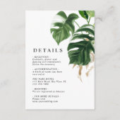 熱帯モダン緑結婚詳細 エンクロージャーカード (正面)
