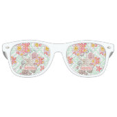 熱帯モダン花シーシェル幾何学的デザイン レトロサングラス (正面)