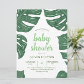 熱帯モダン葉ベビーシャワー招待状 招待状 (スタンド正面)