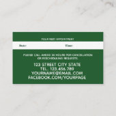 熱帯モダン葉水色アポイントメント 予約カード (裏面)