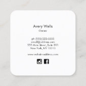 熱帯モダン金ゴールドサンゴ スクエア名刺 (裏面)