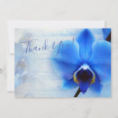 熱帯モダン青蘭フローラの結婚写真 サンキューカード (裏面)