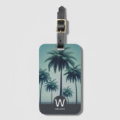 熱帯モノグラパーソナライズされたム ラゲッジタグ (正面縦)