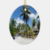 熱帯モルディブのやし果樹園の掘っ建て小屋 セラミックオーナメント (右)