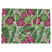 熱帯モンステラとパーム葉抱き枕 ラージペーパーバッグ (裏面)