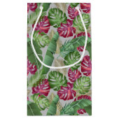 熱帯モンステラとパーム葉 スモールペーパーバッグ (裏面)