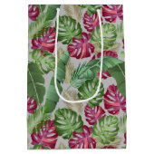 熱帯モンステラとパーム葉 ミディアムペーパーバッグ (裏面)