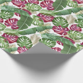 熱帯モンステラとパーム葉 ラッピングペーパー (角)