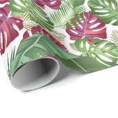熱帯モンステラとパーム葉 ラッピングペーパー (ロールコーナー)