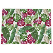 熱帯モンステラとパーム葉 ラージペーパーバッグ (正面)