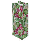 熱帯モンステラとパーム葉 ワインギフトバッグ (裏面アングル)