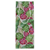 熱帯モンステラとパーム葉 ワインギフトバッグ (裏面)