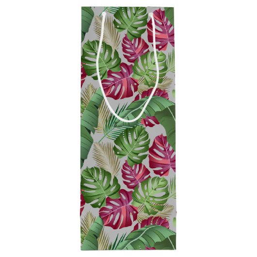 熱帯モンステラとパーム葉 ワインギフトバッグ (裏面)