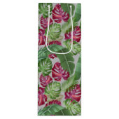 熱帯モンステラとパーム葉 ワインギフトバッグ (正面)