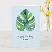 熱帯モンステラのカスタマイズ可能 カード (黄色い花)