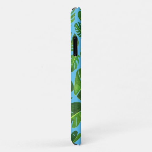 熱帯モンステラの水の色絵画の緑のピンク Case-Mate iPhoneケース (裏面/右)