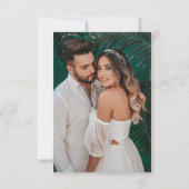 熱帯モンステラの結婚式の日付を保存 招待状 (裏面)