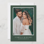 熱帯モンステラの結婚式の日付を保存 招待状 (裏面)