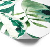 熱帯モンステラの緑の結婚葉の歓迎 ポスター (角)