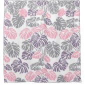 熱帯モンステラの葉のシャワーカーテン シャワーカーテン (正面)