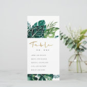 熱帯モンステラの葉付き座席表の番号 サンキューカード (スタンド正面)