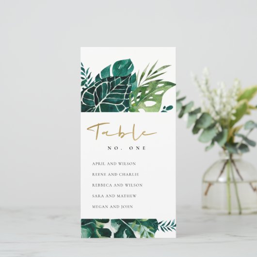 熱帯モンステラの葉付き座席表の番号 サンキューカード (スタンド正面)