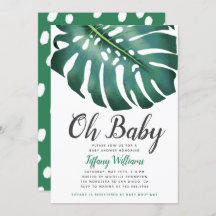 熱帯モンステラの葉男女兼用の赤ちゃんシャワー