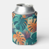 熱帯モンステラはっきりしたフローラ&パームイングリーン 缶クーラー (缶正面)