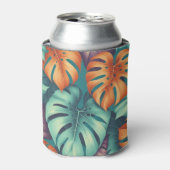 熱帯モンステラはっきりしたフローラ&パームイングリーン 缶クーラー (缶正面)