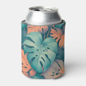 熱帯モンステラはっきりしたフローラ&パームイングリーン 缶クーラー (缶正面)