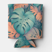 熱帯モンステラはっきりしたフローラ&パームイングリーン 缶クーラー (正面)