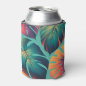 熱帯モンステラはっきりしたフローラ&パームイングリーン 缶クーラー (缶正面)