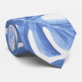 熱帯モンステラブルーパーム葉 ネクタイ (ロール)