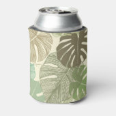 熱帯モンステラレトロ手描きパターン 缶クーラー (缶裏面)