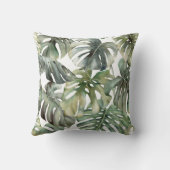 熱帯モンステラ大水彩模様 クッション (裏面)