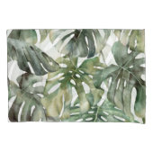 熱帯モンステラ大水彩模様 枕カバー (正面)