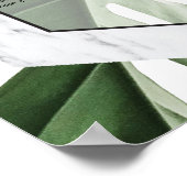 熱帯モンステラ大理石結婚の座席表 ポスター (角)