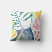 熱帯モンステラ植物絵画抽象芸術 クッション (正面)