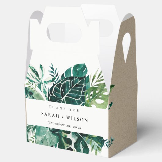 熱帯モンステラ結婚緑の感謝してい葉 フェイバーボックス (オープン)