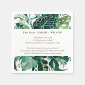 熱帯モンステラ緑の結婚葉のおもしろい事実 スタンダードカクテルナプキン (正面)