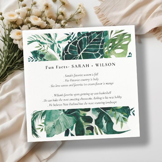 熱帯モンステラ緑の結婚葉のおもしろい事実 スタンダードカクテルナプキン