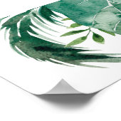 熱帯モンステラ緑の結婚葉の歓迎サイン ポスター (角)