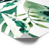 熱帯モンステラ緑の結婚葉の歓迎ポー ポスター (角)