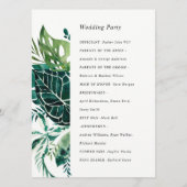 熱帯モンステラ緑の葉結婚の葉 プログラム (裏面)